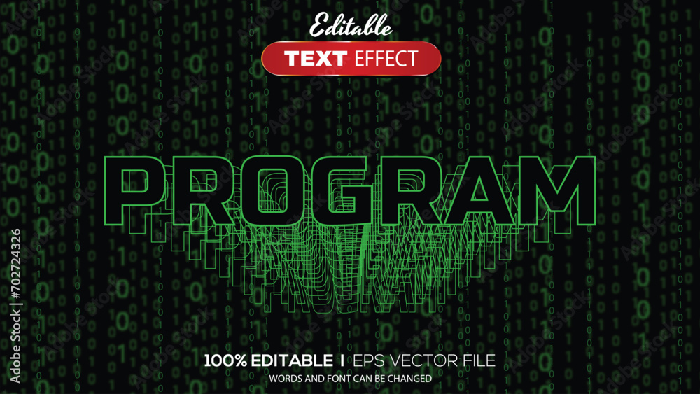 Poster editable text effect program theme
