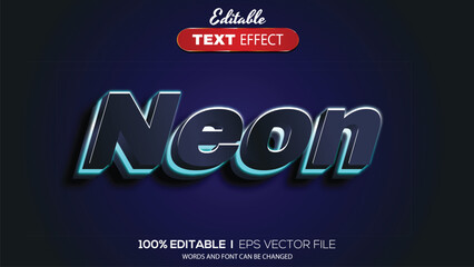 Naklejka na ściany i meble editable text effect neon theme