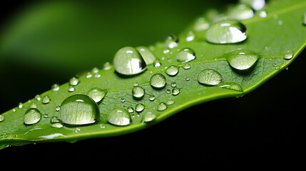 water drops on leaf