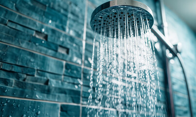 water flowing from the shower - obrazy, fototapety, plakaty