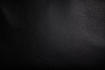 Deurstickers Black Leather Surface Elegant Background © Patchaporn