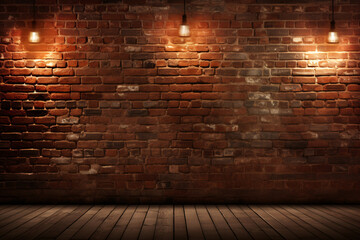 Brick wall background with spotlight