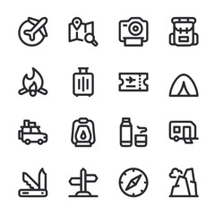 Travel and vacation icon set