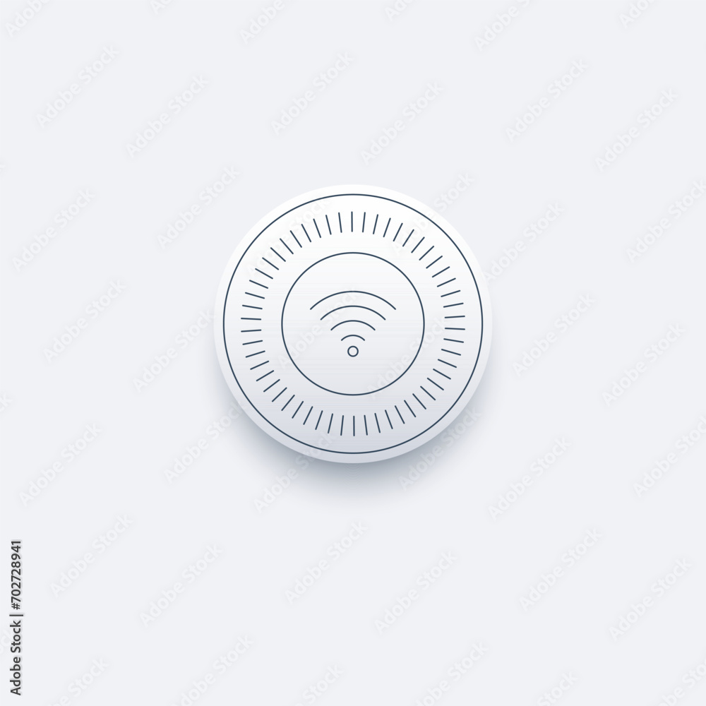Poster white wifi futuristic web button. vector icon with shadow. connection communication interface. stock