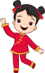 Girl wear Chinese clothes culture