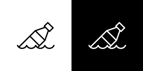 水に浮かぶペットボトルアイコン