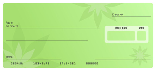 Vector of Blank Bank or Personal Check. Payment, Money, Cash, Currency, Cheque, Banknote
 - obrazy, fototapety, plakaty