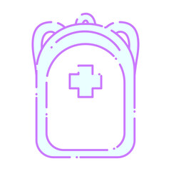 Obraz premium レトロなカラーの可愛いキッズ防災バッグ★PNG