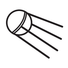 Satellite isolated on a white background, black outline, doodle-style flat design illustration, coloring book