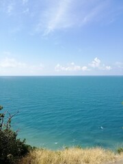 seascape on a blue sky background. Nature wallpaper