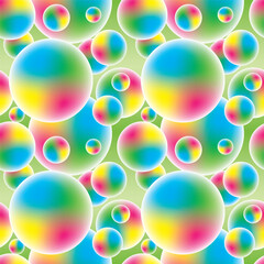 Abstract seamless pattern with colorful circles. Gradient colors. Geometric vector illustration.