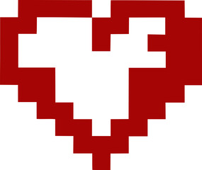 Obraz premium Heart outline pixel style vector illustration. Pixel heart Love symbol hand drawing stylized design element