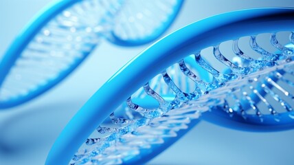 A blue DNA strand on a white background in style Ai generated art - Powered by Adobe
