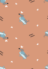 cute dog animal seamless vector pattern, animal pattern for kids, wrapping 