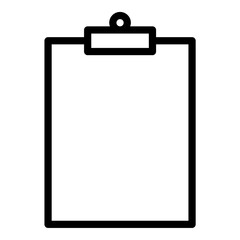 Clipboard icon or logo illustration outline black style