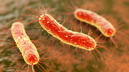 Digitally rendered image of gut bacteria or microbiome