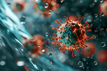 Digitally rendered image of a virus