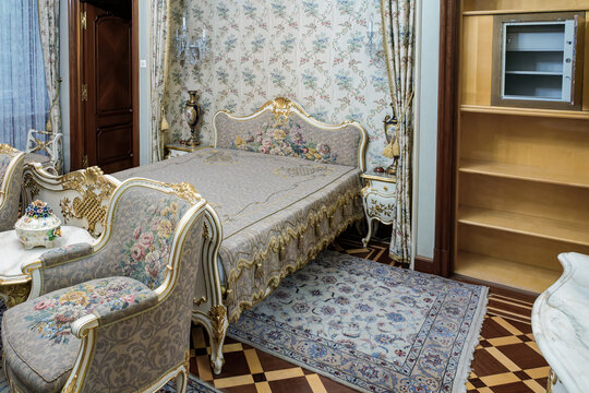 The House of Ceausescu - known as the Spring Palace - interior rooms details, part of the decoration of the mansion of Nicolae and Elena Ceausescu in Bucharest, Romania.