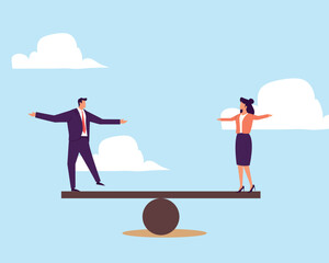 Gender equality, treat female and male equally, diversity or balance, fairness and justice concept