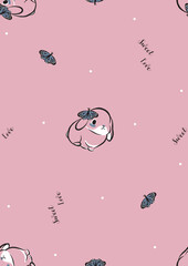 cute rabbit seamless vector pattern, cute bunny pattern for kids