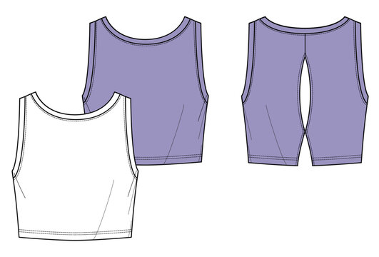 women and girl backless tank top fashion vector template