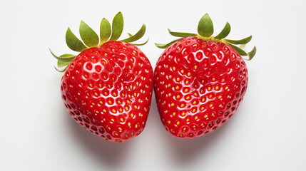 Artistic Display of a Halved Strawberry Revealing Its Intricate Inner Pattern