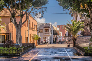 Small streets and homes in Garachico on Tenerife, Spain