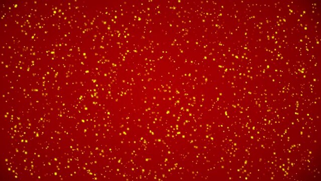 Golden Sparkles On Red Background