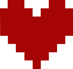 Heart silhouette pixel style vector illustration. Pixel heart Love symbol hand drawing stylized design element