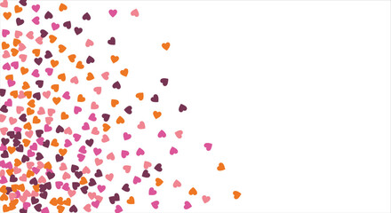 Festive heart banner design. Valentine's Day. Bright confetti hearts. Vector illustration.