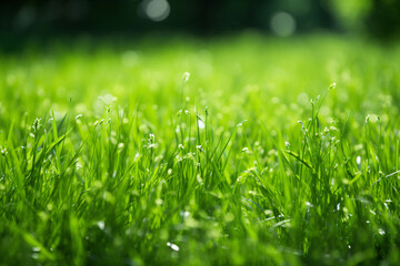 Obraz premium Lush Green Grass Meadow Background