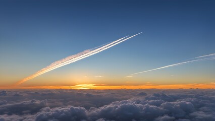 sunset over the clouds