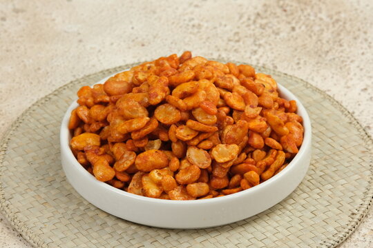 Kacang Koro pedas or spicy Koro beans. traditional snack from Java, Indonesia.