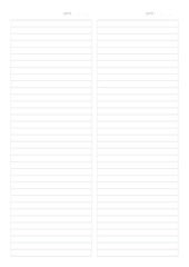 line note template with a simple and minimal style. Note, scheduler, diary, calendar planner document template illustration.