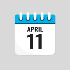 Icon page calendar day - 11 April