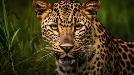 Close-up portrait of a leopard.
