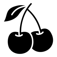 cherry glyph icon