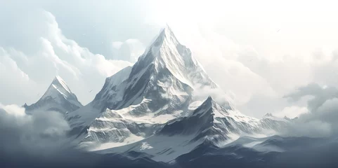 Poster landscape ice mountain.painting everest view background.winter ideas concepts © Limitless Visions