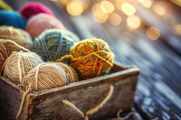 Collection of yarn skeins suitable for hand knitting projects, providing a range of colors and...