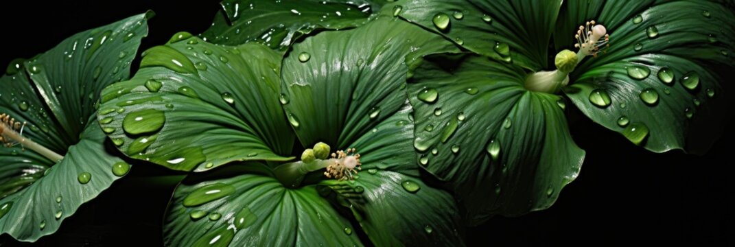 tropical leaves and green texture for background