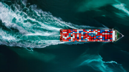Cargo transportant des containers sur l'océan