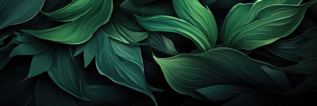 closeup nature view of green leaf texture, dark wallpaper concept, nature background, tropical leaf © Landscape Planet
