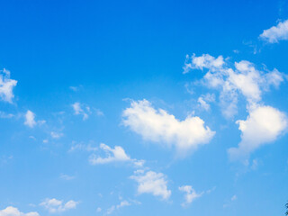 blue sky background with tiny white clouds