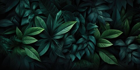 leaves of Spathiphyllum cannifolium, abstract dark green texture, nature background, tropical leaf