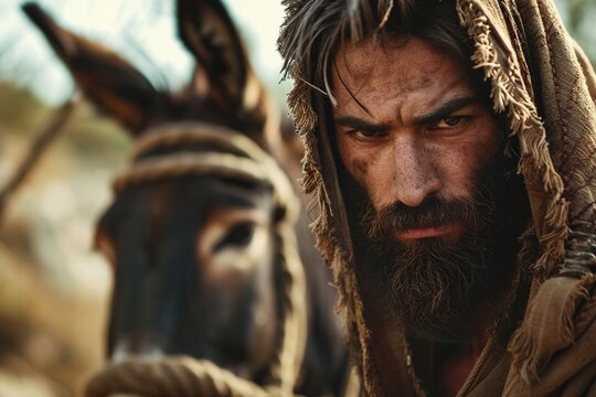 Balaam speak with donkey, Bible story.