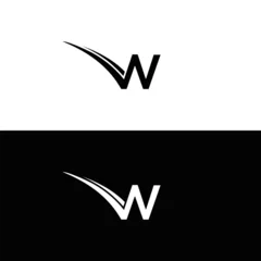 Foto op Aluminium W letter logo, Letter W logo, W letter icon Design with black background. Luxury W letter  © MdRakibul