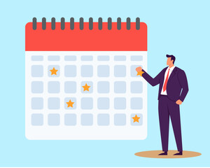 Schedule calendar, team meeting or appointment, project planning or time reminder, manage timeline concept