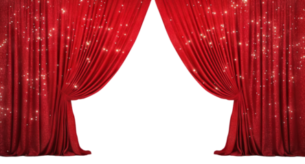 Red stage curtains cut out