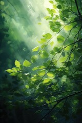 Nature of green leaf in garden at summer. Natural green leaves plants using as spring background cover page environment ecology or greenery wallpaper