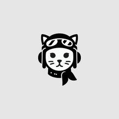 MiniMalis and Modern cute cat logo or sticker